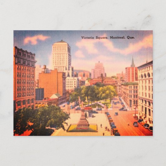 ヴィンテージビクトリア広場，モントリオール，ケベック，カナダ ポストカード (正面)