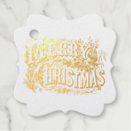 ヴィンテージビクトリア書道クリスマスタグ フェイバータグ