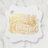 ヴィンテージビクトリア書道クリスマスタグ フェイバータグ (正面)