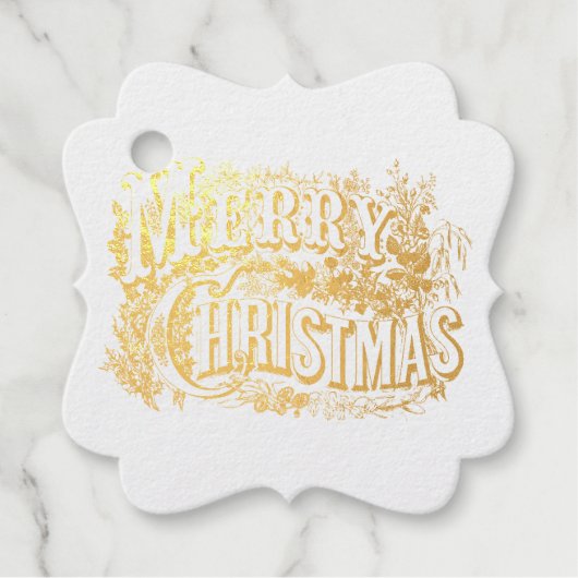 ヴィンテージビクトリア書道クリスマスタグ フェイバータグ (正面)