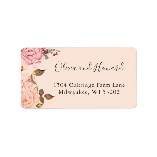 ヴィンテージビクトリア赤面フローラアドスタイリッシュレス ラベル (正面)