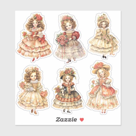 ヴィンテージビクトリカンクリスマスガールズジャーナルキット シール (シート)