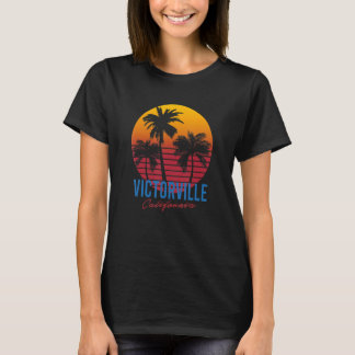 ヴィンテージビクトルビルカリフォルニアパームツリーズサンセットC Tシャツ