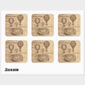 ヴィンテージビクトロリアン熱気球 スクエアシール (シート)