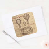 ヴィンテージビクトロリアン熱気球 スクエアシール (封筒)