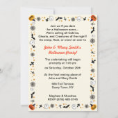 ヴィンテージビクビク小さな女の子と悲しいカボチャ 招待状 (裏面)