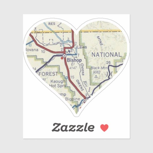 ヴィンテージビショップカリフォルニアマップ シール (シート)