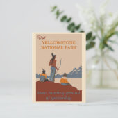 ヴィンテージビジットイエローストーン国立公園旅行 ポストカード (スタンド正面)