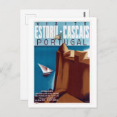 ヴィンテージビジットエストリル – カスカポルトガルトラベルポスト ポストカード (正面/裏面)