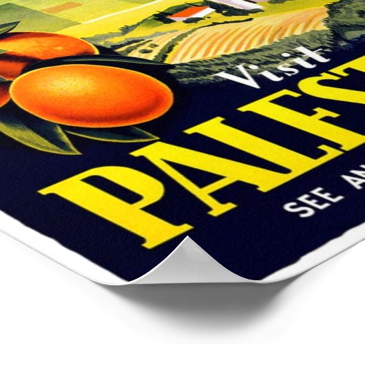 ヴィンテージビジットパレスティナ旅行クラシックポスター ポスター (角)