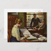 ヴィンテージビジネス会議、役員とのオフィス ポストカード (正面/裏面)