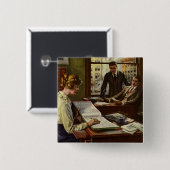 ヴィンテージビジネス会議、役員とのオフィス 缶バッジ (正面&裏面)