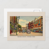 ヴィンテージビジネス地区、ポートランド、ME ポストカード (正面/裏面)
