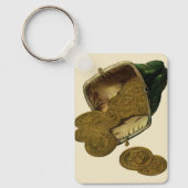 ヴィンテージビジネス金融、金ゴールドコイン財布 キーホルダー (正面)