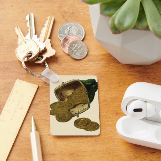 ヴィンテージビジネス金融、金ゴールドコイン財布 キーホルダー (デスク)