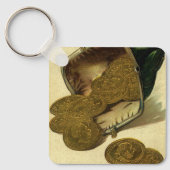 ヴィンテージビジネス金融、金ゴールドコイン財布 キーホルダー (正面)