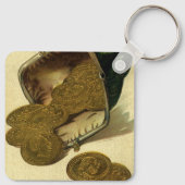 ヴィンテージビジネス金融、金ゴールドコイン財布 キーホルダー (裏面)