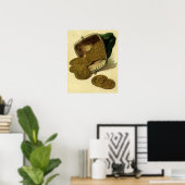 ヴィンテージビジネス金融、金ゴールドコイン財布 ポスター (ホームオフィス)