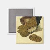 ヴィンテージビジネス金融、金ゴールドコイン財布 マグネット (正面/裏面)