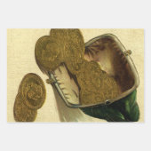 ヴィンテージビジネス金融、金ゴールドコイン財布 ラッピングペーパーシート (正面2)