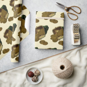 ヴィンテージビジネス金融、金ゴールドコイン財布 ラッピングペーパー