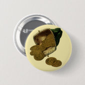 ヴィンテージビジネス金融、金ゴールドコイン財布 缶バッジ (正面&裏面)