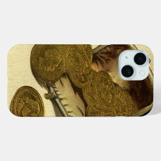 ヴィンテージビジネス金融、金ゴールドコイン財布 Case-Mate iPhoneケース (裏面 (横))