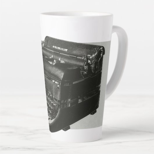 ヴィンテージビジネス、アンティークオフィスマニュアルタイプライター カフェラテマグ (右アングル)