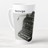 ヴィンテージビジネス、アンティークオフィスマニュアルタイプライター カフェラテマグ (左アングル)