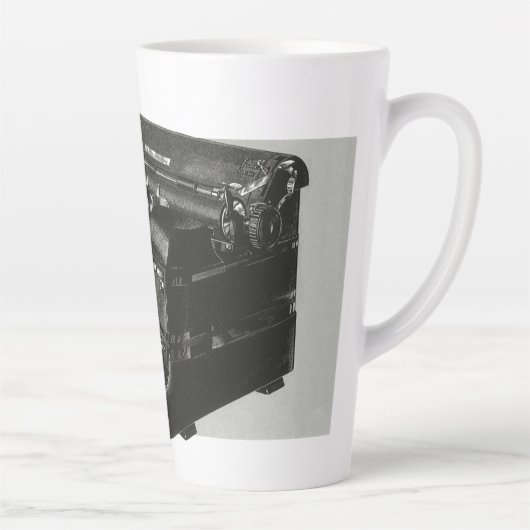 ヴィンテージビジネス、アンティークオフィスマニュアルタイプライター カフェラテマグ (右)