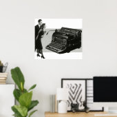 ヴィンテージビジネス、アンティークオフィスマニュアルタイプライター ポスター (ホームオフィス)