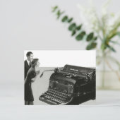 ヴィンテージビジネス、アンティークオフィスマニュアルタイプライター ポストカード (スタンド正面)