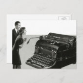 ヴィンテージビジネス、アンティークオフィスマニュアルタイプライター ポストカード (正面/裏面)