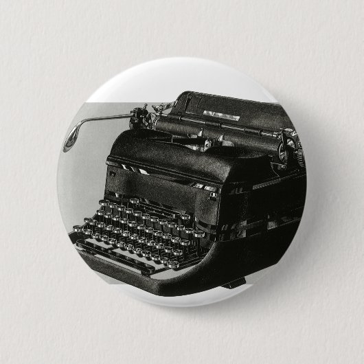 ヴィンテージビジネス、アンティークオフィスマニュアルタイプライター 缶バッジ (正面)