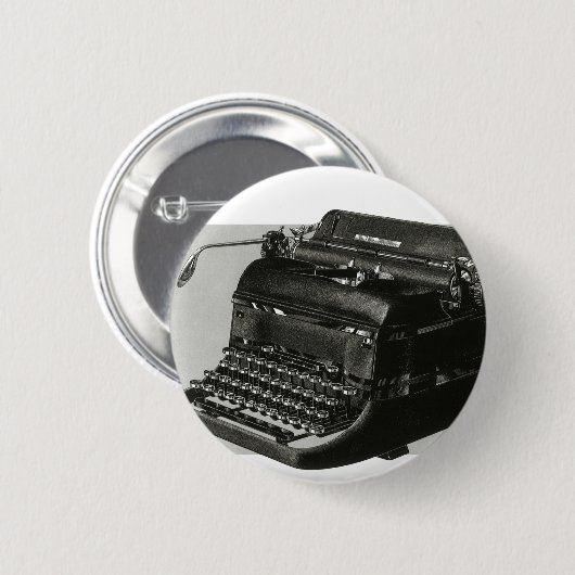 ヴィンテージビジネス、アンティークオフィスマニュアルタイプライター 缶バッジ (正面&裏面)