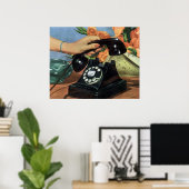 ヴィンテージビジネス、アンティーク電話ロータリダイヤル ポスター (ホームオフィス)