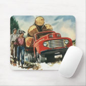ヴィンテージビジネス、ランバージャック付きロギングトラック マウスパッド (マウス)