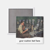 ヴィンテージビジネス、公衆電話の電話修理人 マグネット (正面/裏面)