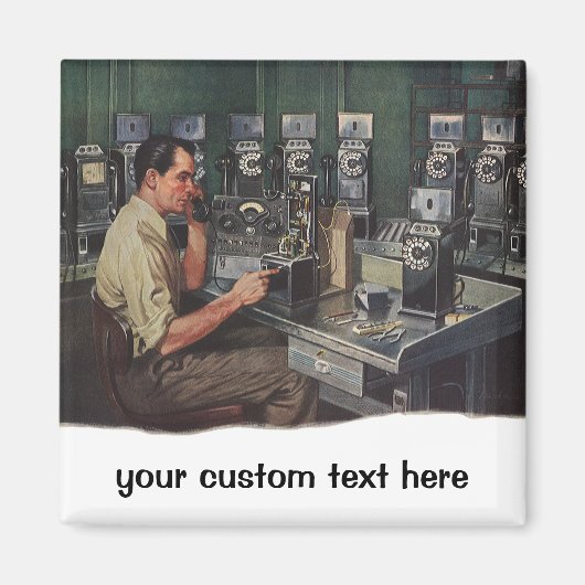 ヴィンテージビジネス、公衆電話の電話修理人 マグネット (正面)