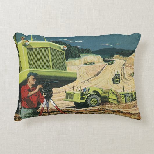 ヴィンテージビジネス、建築サイト(測量士あり) アクセントクッション (正面)