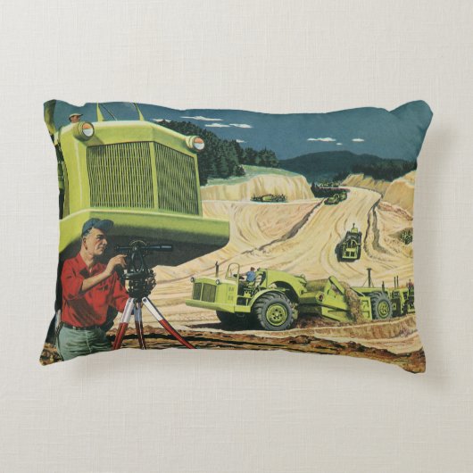 ヴィンテージビジネス、建築サイト（測量士あり） アクセントクッション (裏面)