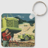 ヴィンテージビジネス、建築サイト(測量士あり) キーホルダー (裏面)