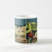 ヴィンテージビジネス、建築サイト（測量士あり） コーヒーマグカップ (中央)