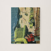 ヴィンテージビジネス、建築サイト(測量士あり) ジグソーパズル (縦)