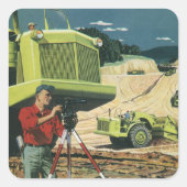 ヴィンテージビジネス、建築サイト（測量士あり） スクエアシール (正面)