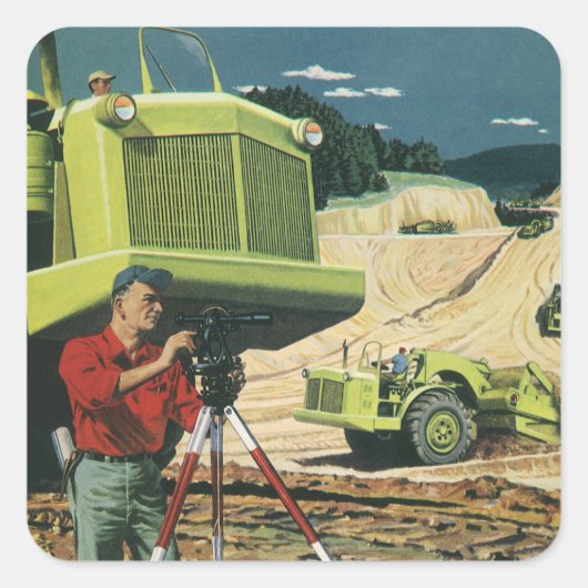 ヴィンテージビジネス、建築サイト（測量士あり） スクエアシール (正面)