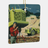 ヴィンテージビジネス、建築サイト(測量士あり) セラミックオーナメント (右)