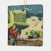 ヴィンテージビジネス、建築サイト(測量士あり) セラミックオーナメント (左)