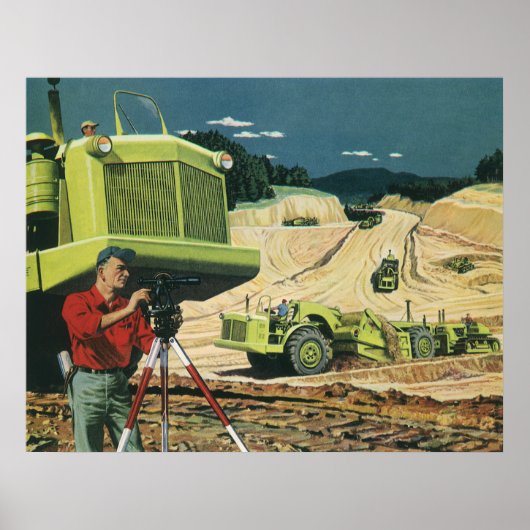 ヴィンテージビジネス、建築サイト(測量士あり) ポスター (正面)