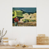 ヴィンテージビジネス、建築サイト(測量士あり) ポスター (キッチン)